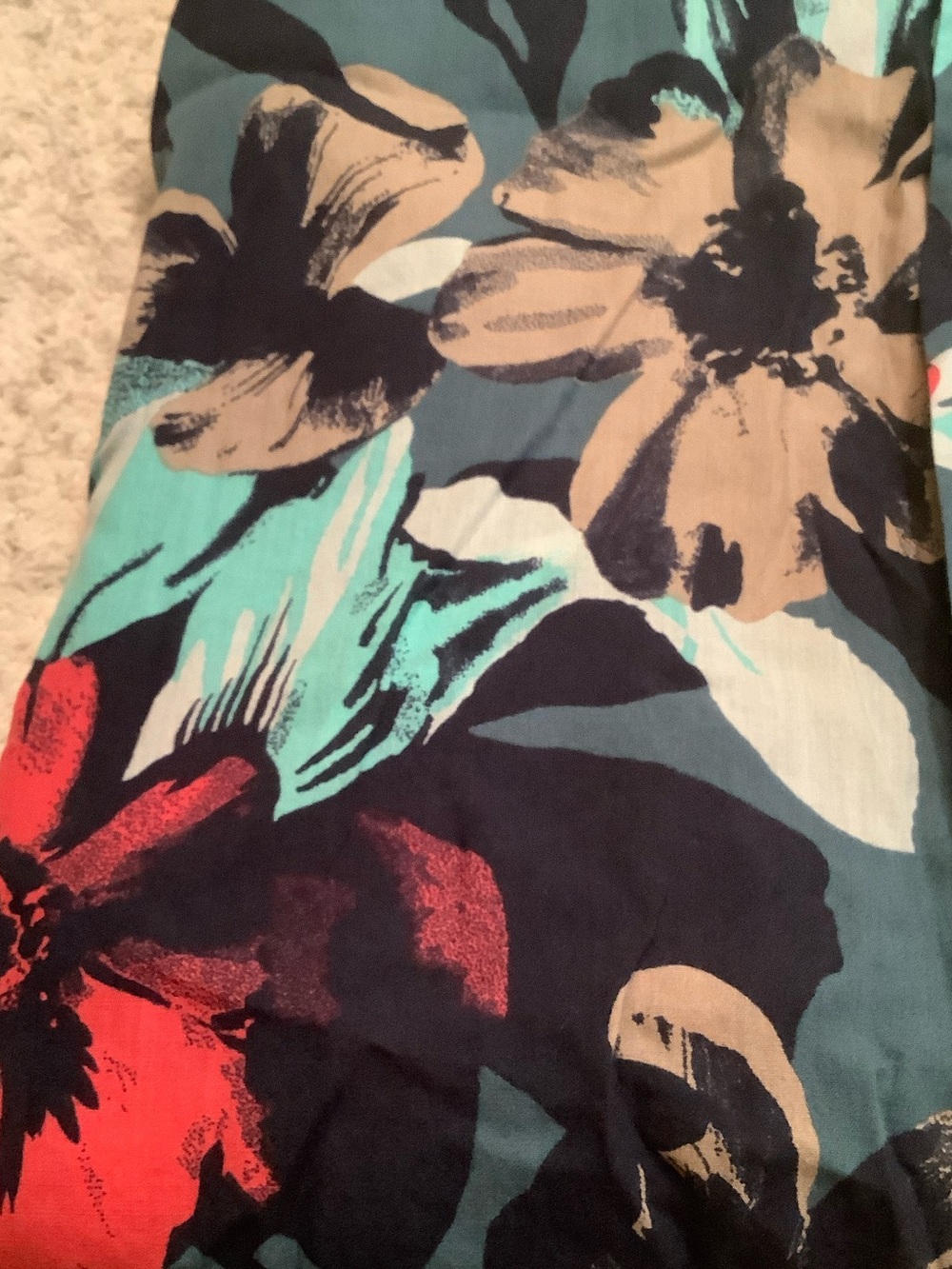Banana Republic Tropical Red Teal Floral Dress Shirt Size L slim fit NWT Cotton - Picture 5 of 14